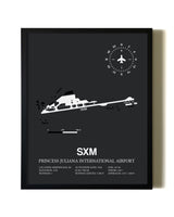 Unframed Princess Juliana International Airport map print poster