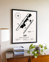 Wilmington Air Park aviation wall décor in black wood frame