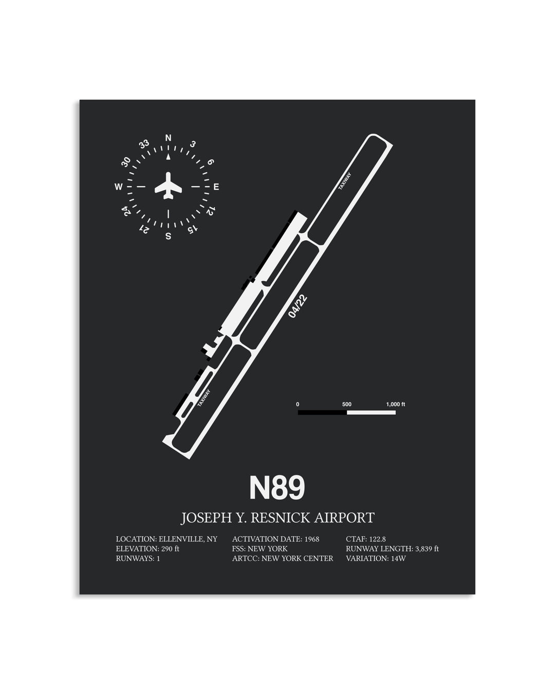 Gray Framed Joseph Y. Resnick Airport layout wall art poster