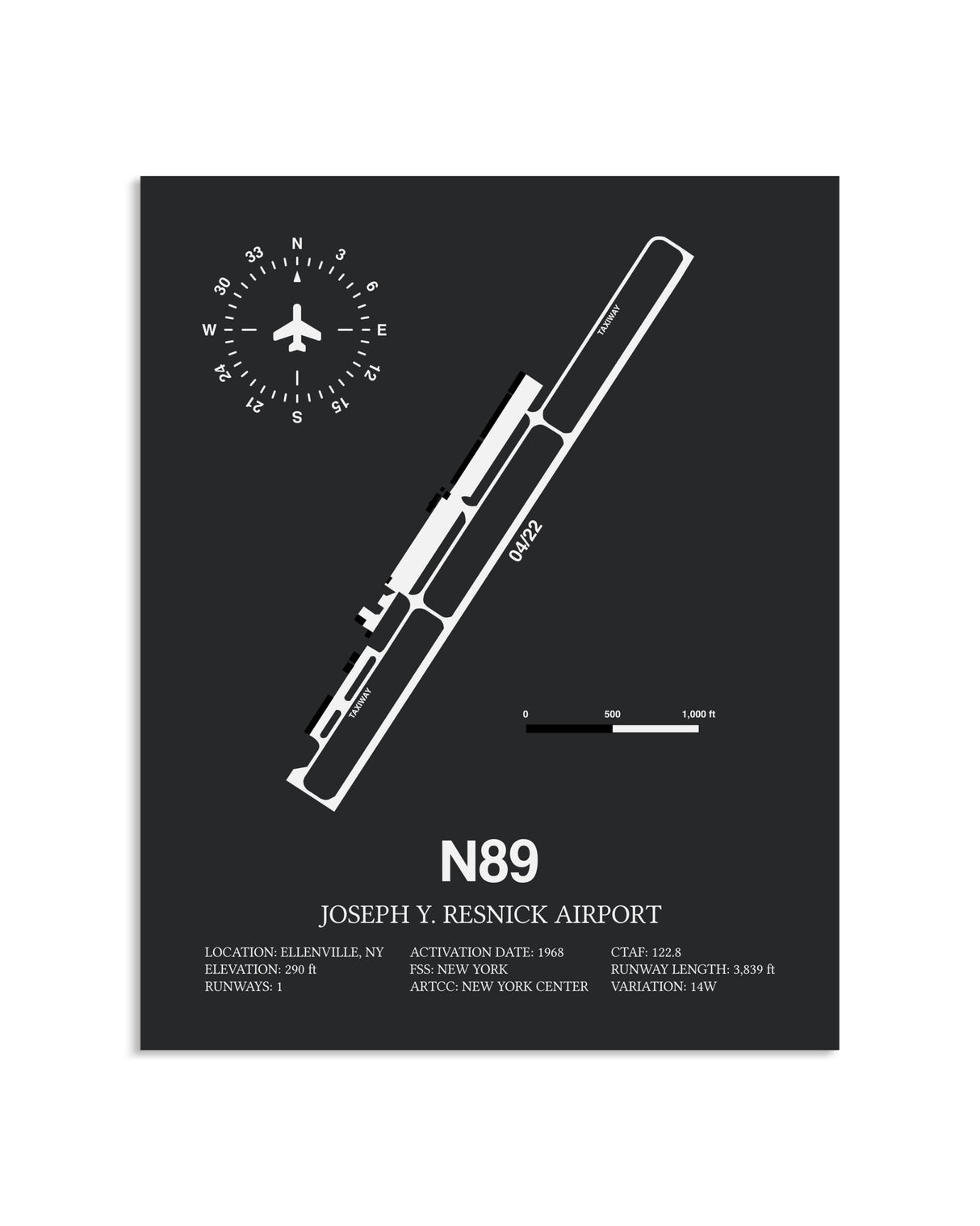 Gray Framed Joseph Y. Resnick Airport layout wall art poster