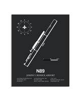Gray Framed Joseph Y. Resnick Airport layout wall art poster