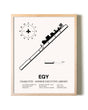 Charlotte-Monroe Executive Airport framed wall art in white frame