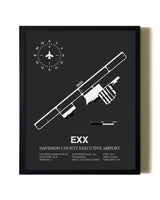 Unframed Davidson County Executive Airport map print poster