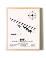 Dona Ana County International Jetport Airport framed wall art in white frame