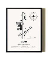 Framed Tradewind Airport wall art poster in black frame