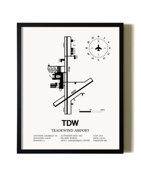 Framed Tradewind Airport wall art poster in black frame