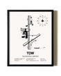 Framed Tradewind Airport wall art poster in black frame