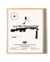 Jacksonville Naval Air Station (Towers Field) framed wall art in white frame