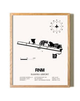 Ramona Airport framed print in natural wood frame