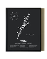 Unframed Deerfield Resort Airport map print poster