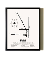 Framed Fort Morgan Municipal Airport wall art poster in black frame