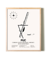 Carbon County Regional Airport / Buck Davis Field framed wall art in white frame