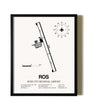 Framed Rush City Regional Airport wall art poster in black frame