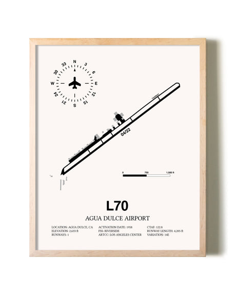 Agua Dulce Airport framed wall art in white frame