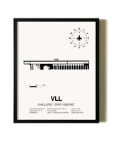 Framed Oakland / Troy Airport wall art poster in black frame