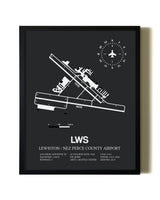 Unframed Lewiston / Nez Perce County Airport map print poster