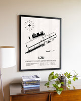 Gwinnett County Airport-Briscoe Field aviation wall décor in black wood frame