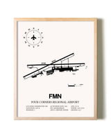 Four Corners Regional Airport framed wall art in white frame