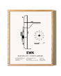 Newton City / County Airport framed print in natural wood frame