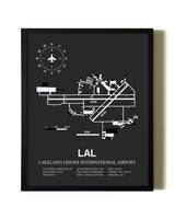 Unframed Lakeland Linder International Airport map print poster