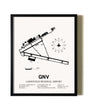 Framed Gainesville Regional Airport wall art poster in black frame