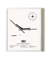 Plum Island Airport airport map poster in oak frame