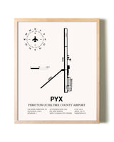 Perryton Ochiltree County Airport framed wall art in white frame