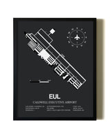 Unframed Caldwell Executive Airport map print poster
