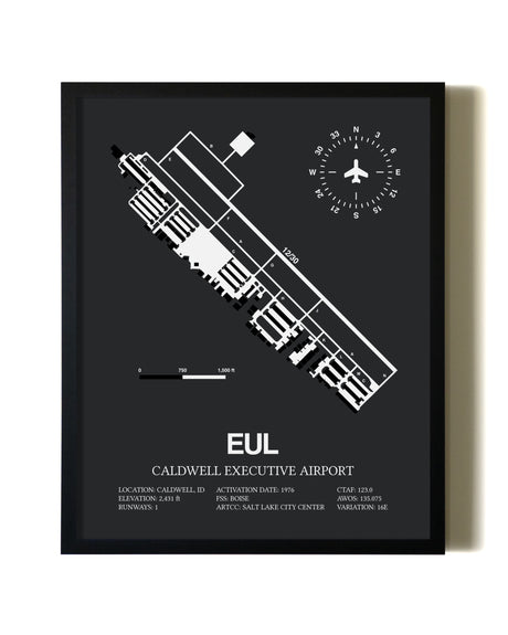 Unframed Caldwell Executive Airport map print poster