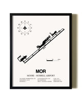 Framed Moore-Murrell Airport wall art poster in black frame