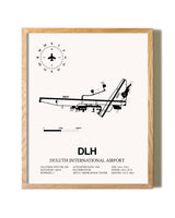 Duluth International Airport framed print in natural wood frame