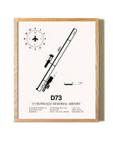 Cy Nunnally Memorial Airport framed print in natural wood frame