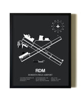 Unframed Roberts Field Airport map print poster