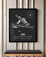 Frame color options for Lewiston / Nez Perce County Airport Wall Art