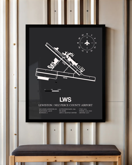Frame color options for Lewiston / Nez Perce County Airport Wall Art