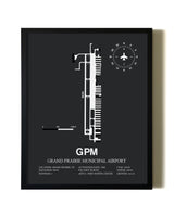 Unframed Grand Prairie Municipal Airport map print poster