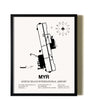 Framed Myrtle Beach International Airport wall art poster in black frame
