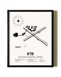 Framed West Bend Municipal Airport wall art poster in black frame