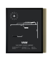Unframed Van Wert County Airport map print poster
