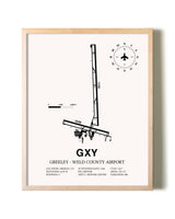 Greeley-Weld County Airport framed wall art in white frame