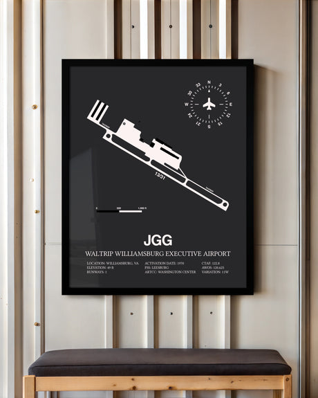 Frame color options for Waltrip Williamsburg Executive Airport Wall Art