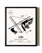 Framed Bowman Field Airport wall art poster in black frame