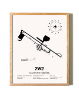 Clearview Airpark framed print in natural wood frame