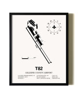 Framed Gillespie County Airport wall art poster in black frame