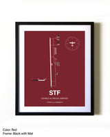 George M. Bryan Airport aviation wall décor in black wood frame
