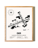 Danbury Municipal Airport framed print in natural wood frame