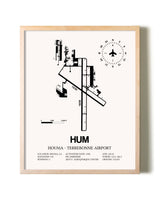 Houma-Terrebonne Airport framed wall art in white frame