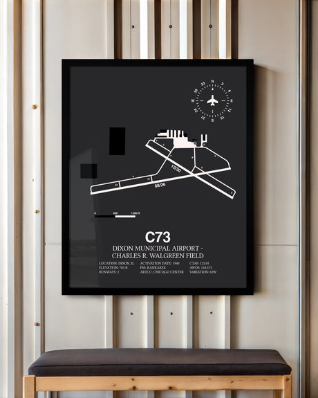 Frame color options for Dixon Municipal Airport-Charles R. Walgreen Field Wall Art