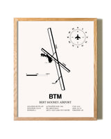 Bert Mooney Airport framed print in natural wood frame