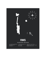Gray Framed Ramstein Air Base layout wall art poster